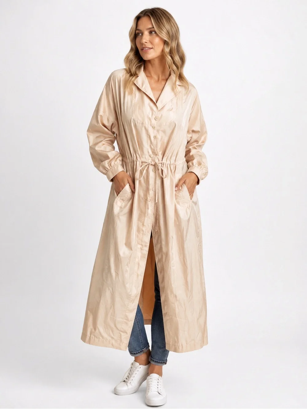 Carol Cohen Braefair Vintage 60’s 70’s Long Trench Coat Lightweight